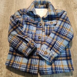 Carter's Blue and Brown Plaid Kids Jacket
